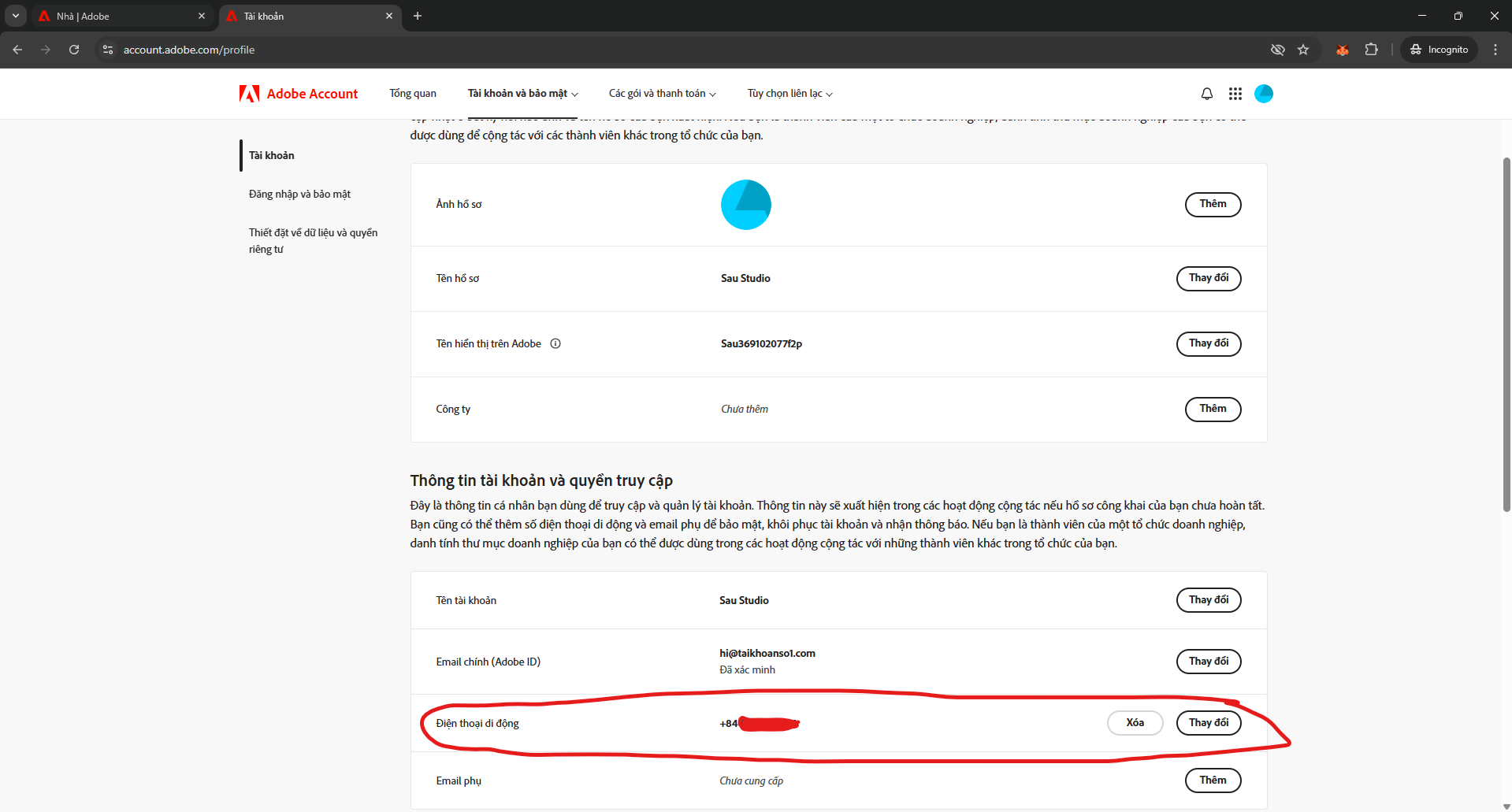 Bước 2: Thêm số điện thoại